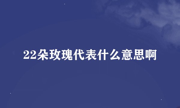 22朵玫瑰代表什么意思啊