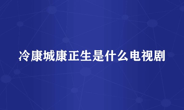 冷康城康正生是什么电视剧