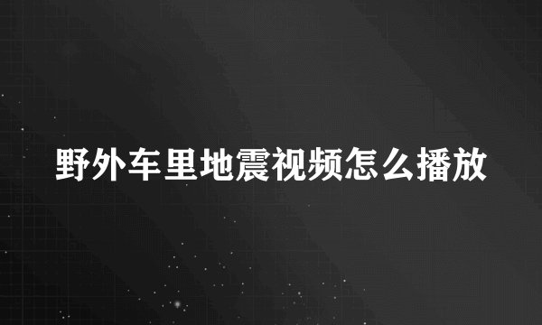 野外车里地震视频怎么播放