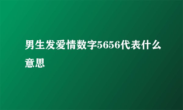男生发爱情数字5656代表什么意思