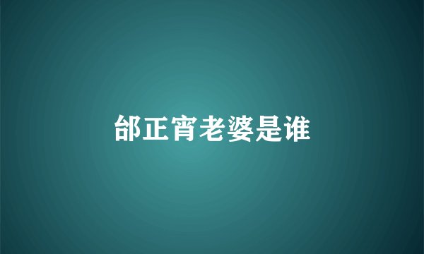 邰正宵老婆是谁