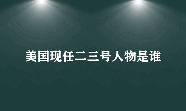 美国现任二三号人物是谁