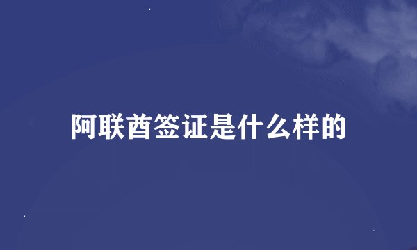 阿联酋签证是什么样的