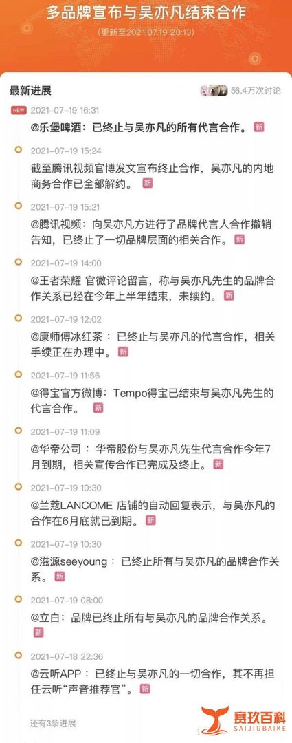 吴亦凡事件最新进展:数十家代言解约,或面临过亿巨额赔款!