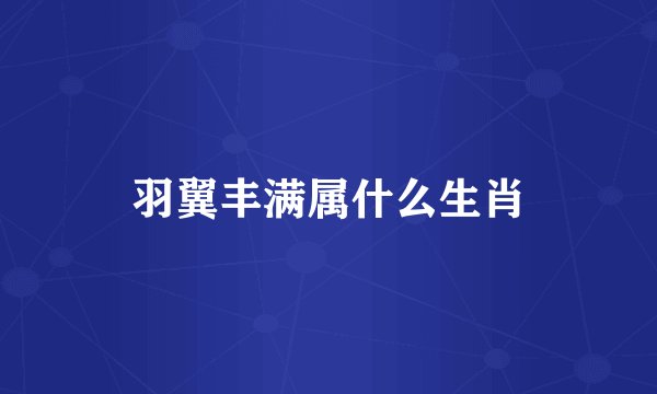羽翼丰满属什么生肖
