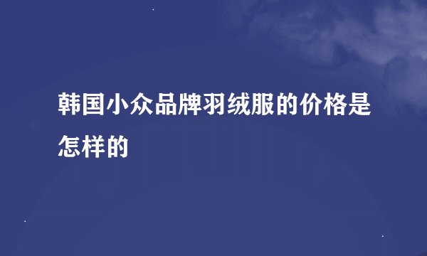 韩国小众品牌羽绒服的价格是怎样的