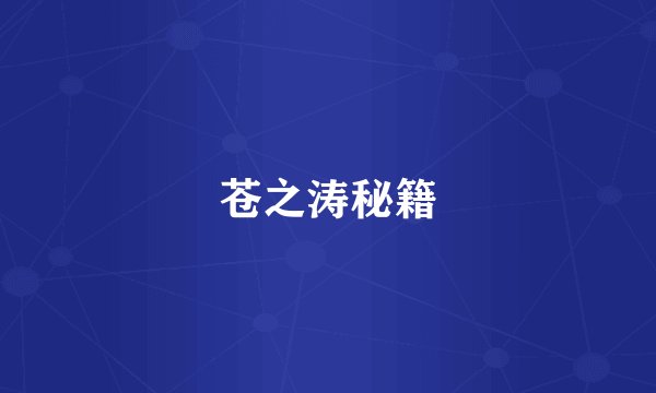 苍之涛秘籍