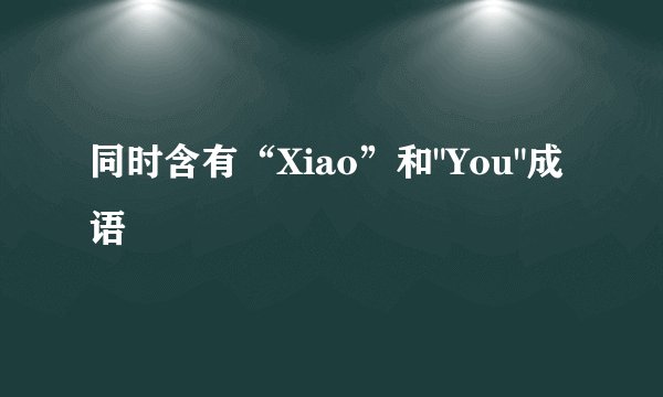 同时含有“Xiao”和