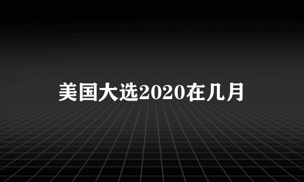 美国大选2020在几月