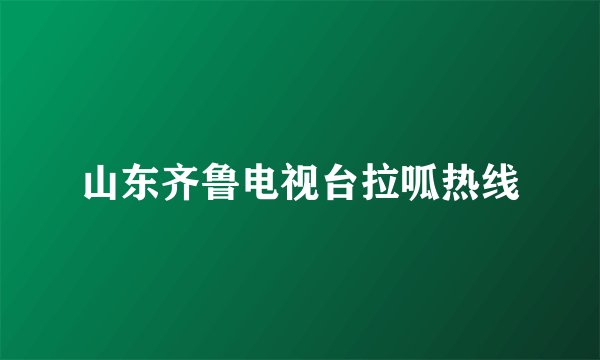 山东齐鲁电视台拉呱热线