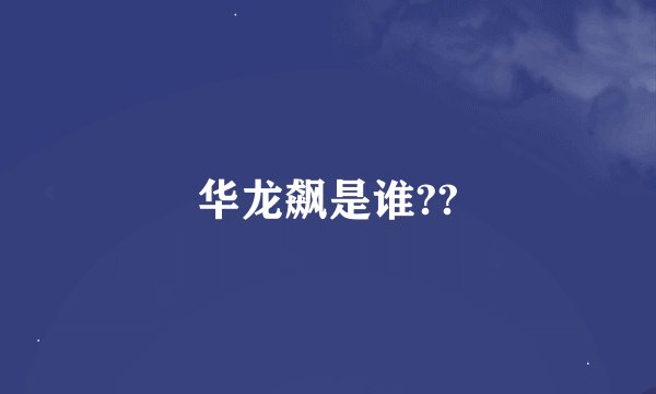 华龙飙是谁??