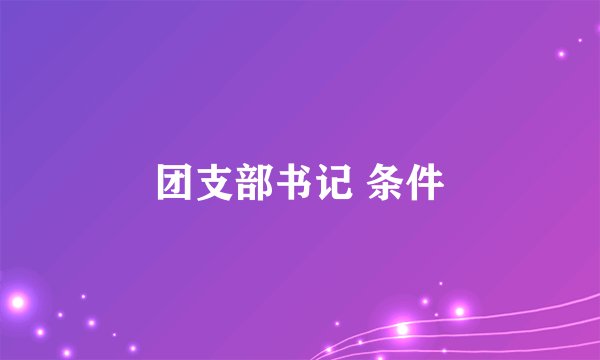 团支部书记 条件