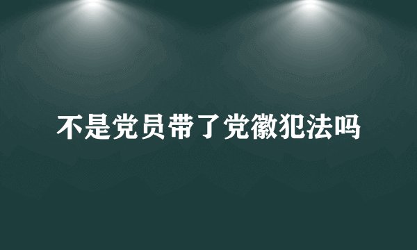 不是党员带了党徽犯法吗