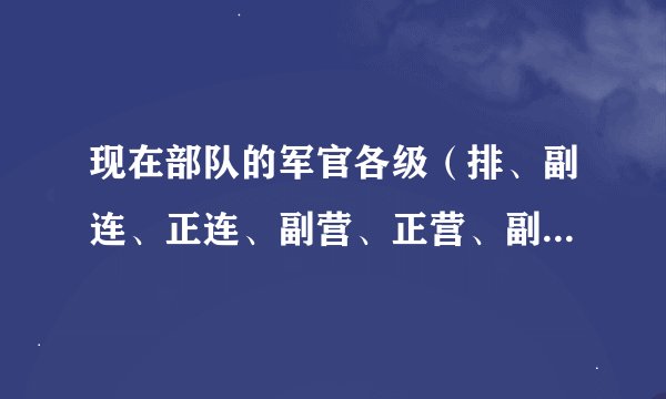 现在部队的军官各级（排、副连、正连、副营、正营、副团、正团、副师、正师。）一般都在什么年龄？