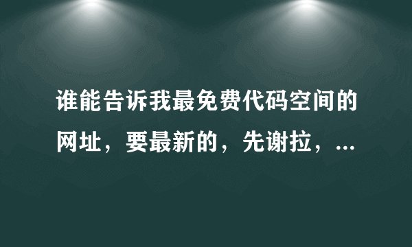 谁能告诉我最免费代码空间的网址，要最新的，先谢拉，西西````