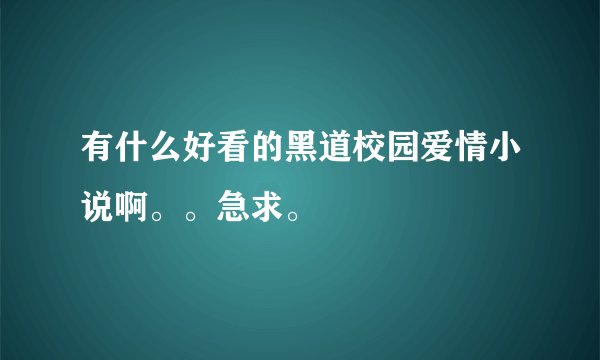 有什么好看的黑道校园爱情小说啊。。急求。