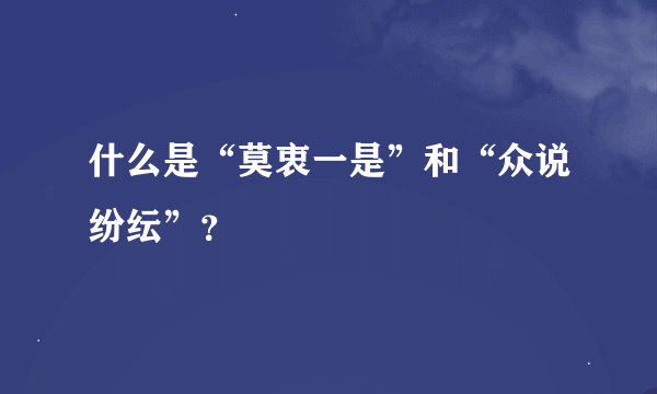 什么是“莫衷一是”和“众说纷纭”？