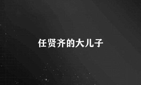 任贤齐的大儿子