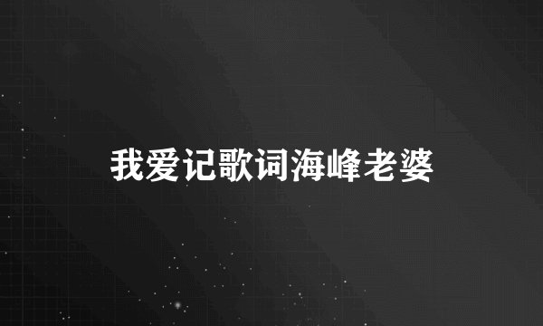 我爱记歌词海峰老婆