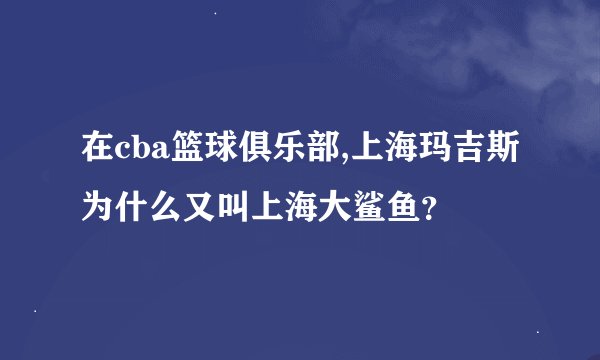 在cba篮球俱乐部,上海玛吉斯为什么又叫上海大鲨鱼？