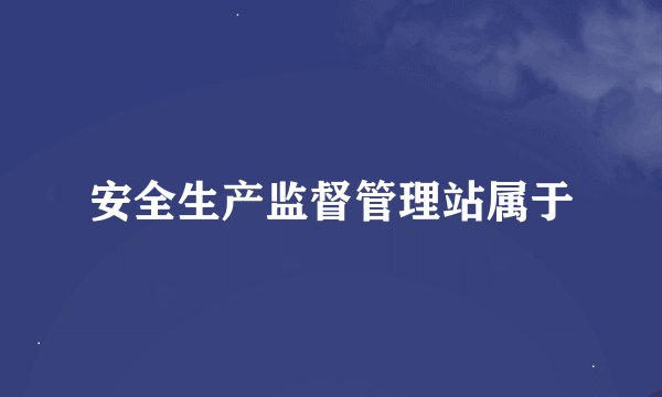 安全生产监督管理站属于
