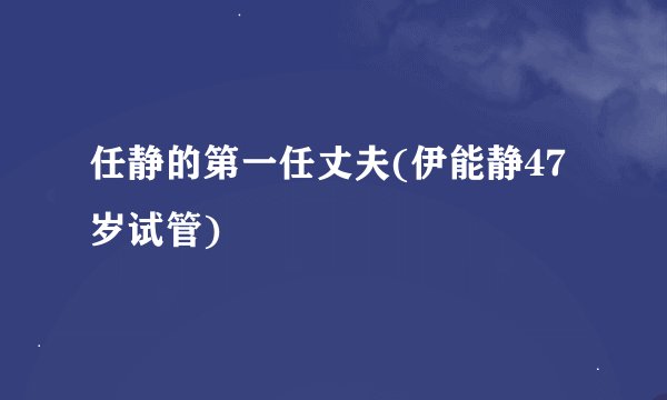 任静的第一任丈夫(伊能静47岁试管)
