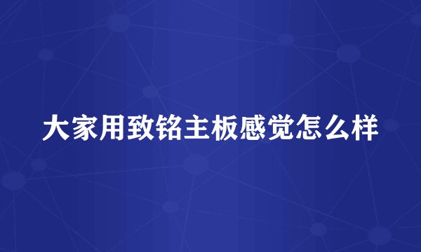 大家用致铭主板感觉怎么样