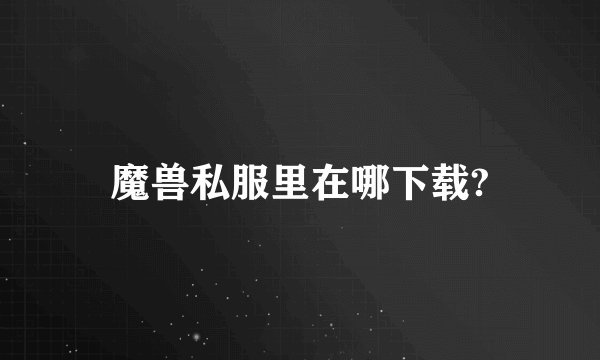 魔兽私服里在哪下载?