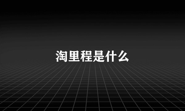淘里程是什么