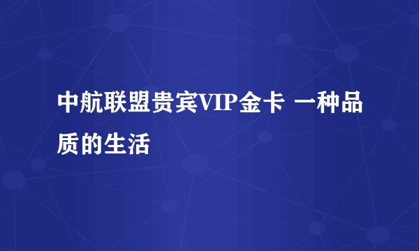 中航联盟贵宾VIP金卡 一种品质的生活