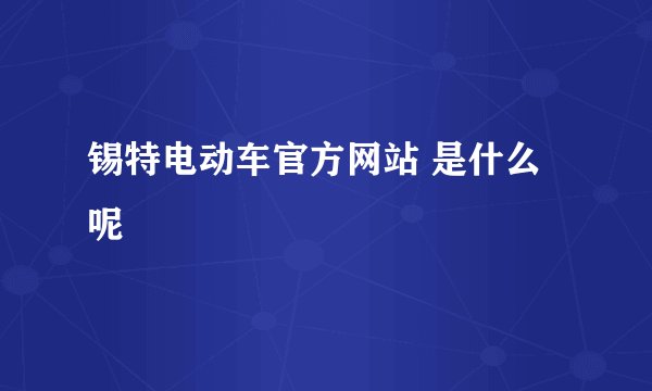 锡特电动车官方网站 是什么呢