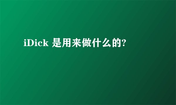 iDick 是用来做什么的?