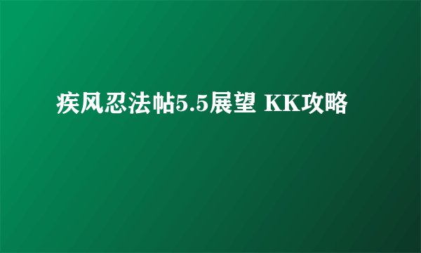 疾风忍法帖5.5展望 KK攻略
