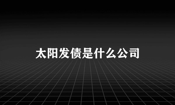 太阳发债是什么公司