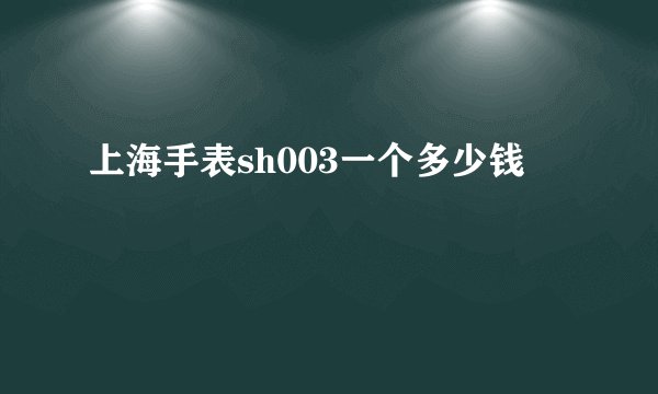 上海手表sh003一个多少钱
