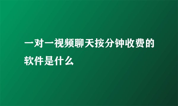 一对一视频聊天按分钟收费的软件是什么
