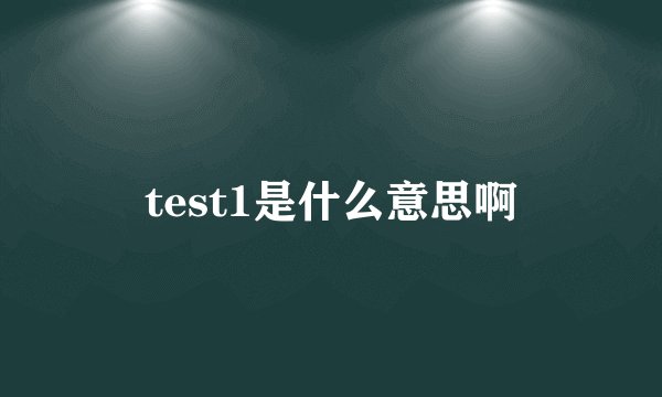 test1是什么意思啊