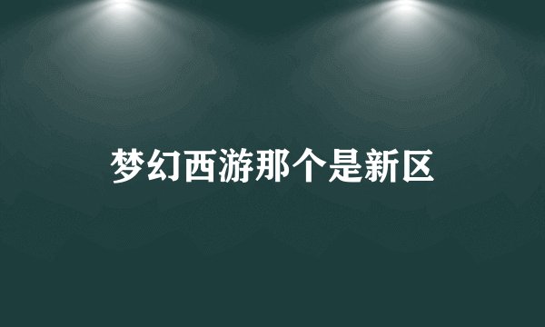 梦幻西游那个是新区
