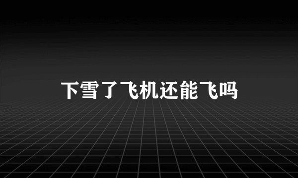 下雪了飞机还能飞吗