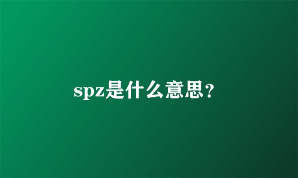spz是什么意思？