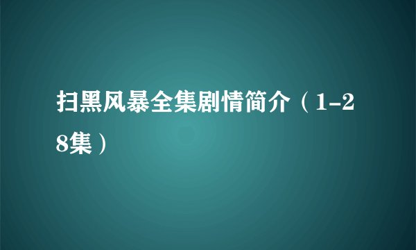 扫黑风暴全集剧情简介（1-28集）