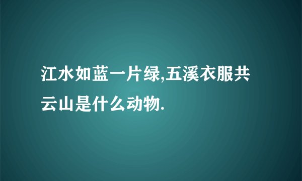 江水如蓝一片绿,五溪衣服共云山是什么动物.