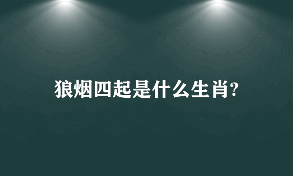狼烟四起是什么生肖?