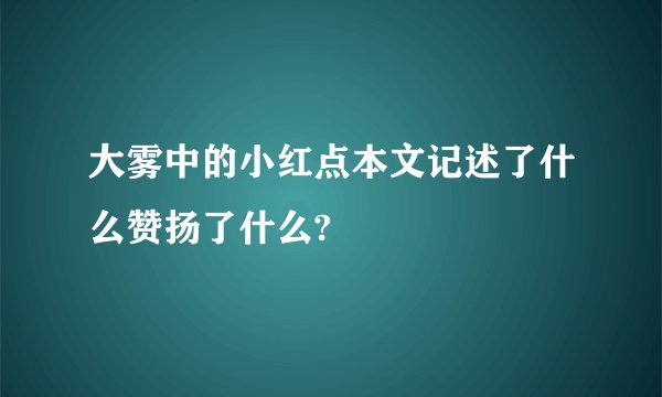 大雾中的小红点本文记述了什么赞扬了什么?