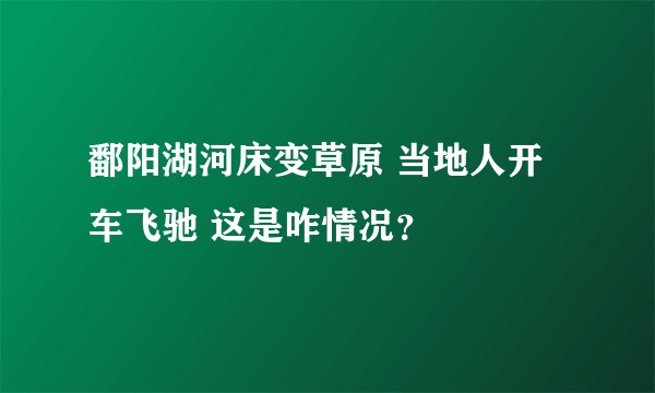 鄱阳湖河床变草原 当地人开车飞驰 这是咋情况？