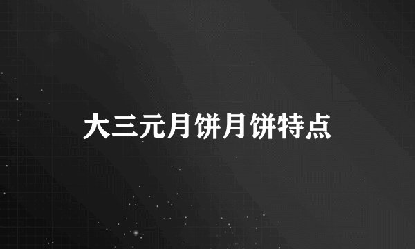 大三元月饼月饼特点