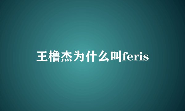 王橹杰为什么叫feris