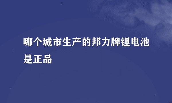 哪个城市生产的邦力牌锂电池是正品