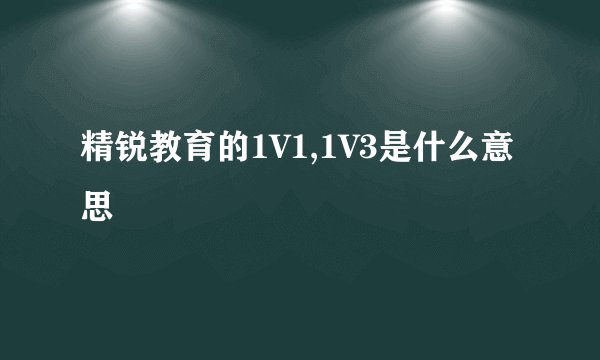 精锐教育的1V1,1V3是什么意思