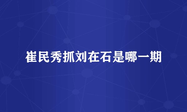 崔民秀抓刘在石是哪一期